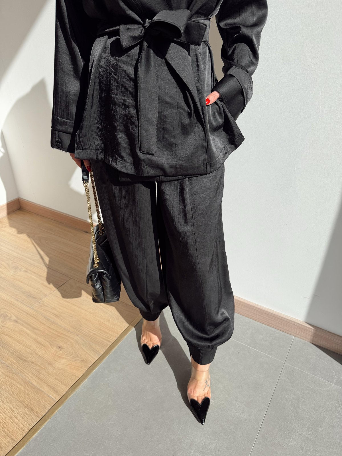 Satenski kimono set