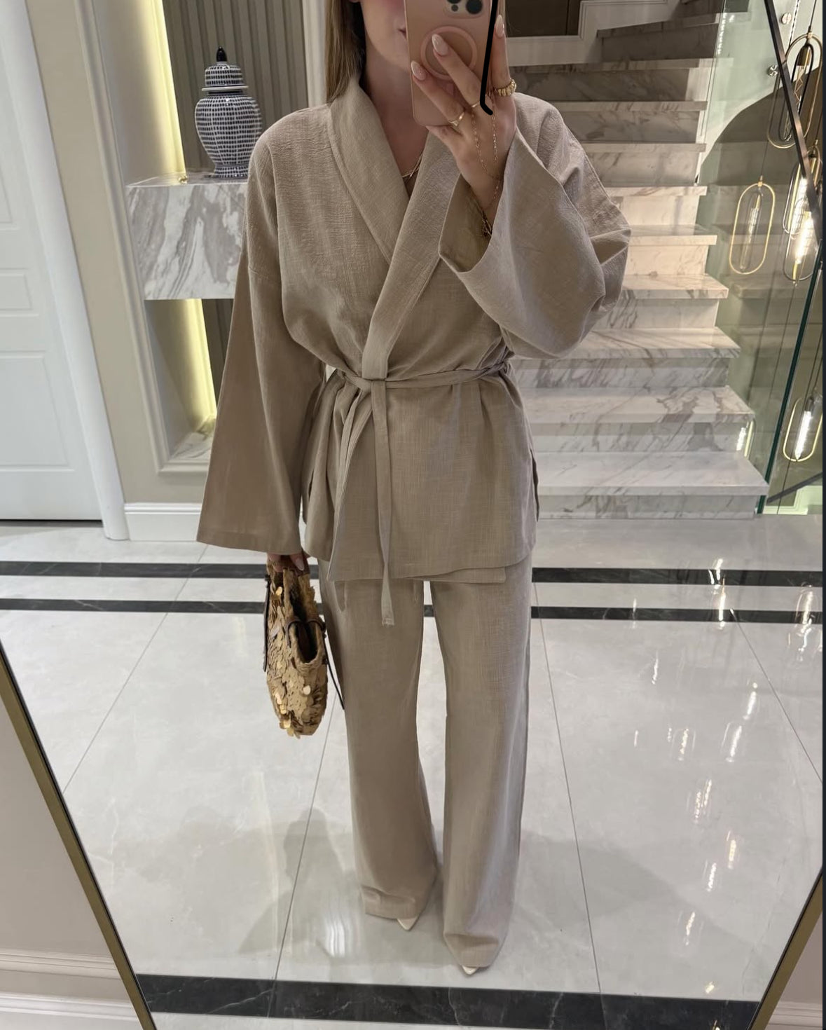 Kimono Set u svetlo pesak nijansi 💫