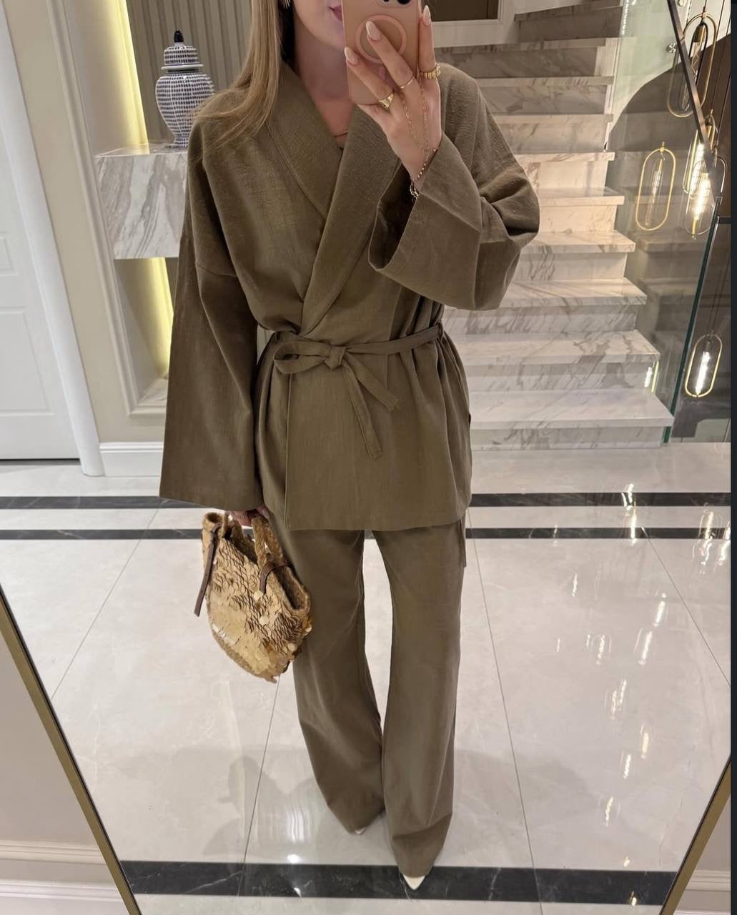 Kimono Set u maslinastoj boji 💫