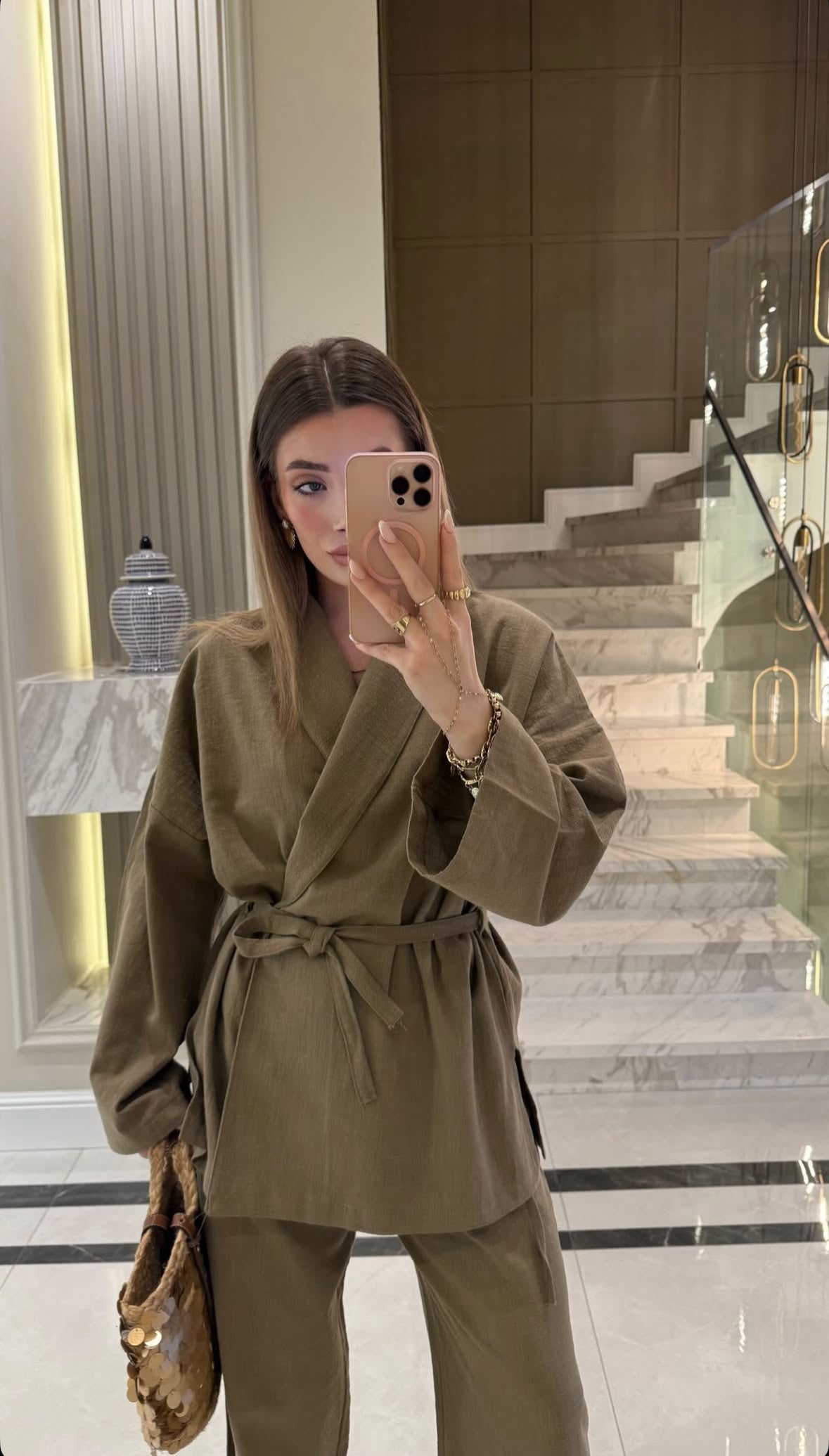 Kimono Set u maslinastoj boji 💫