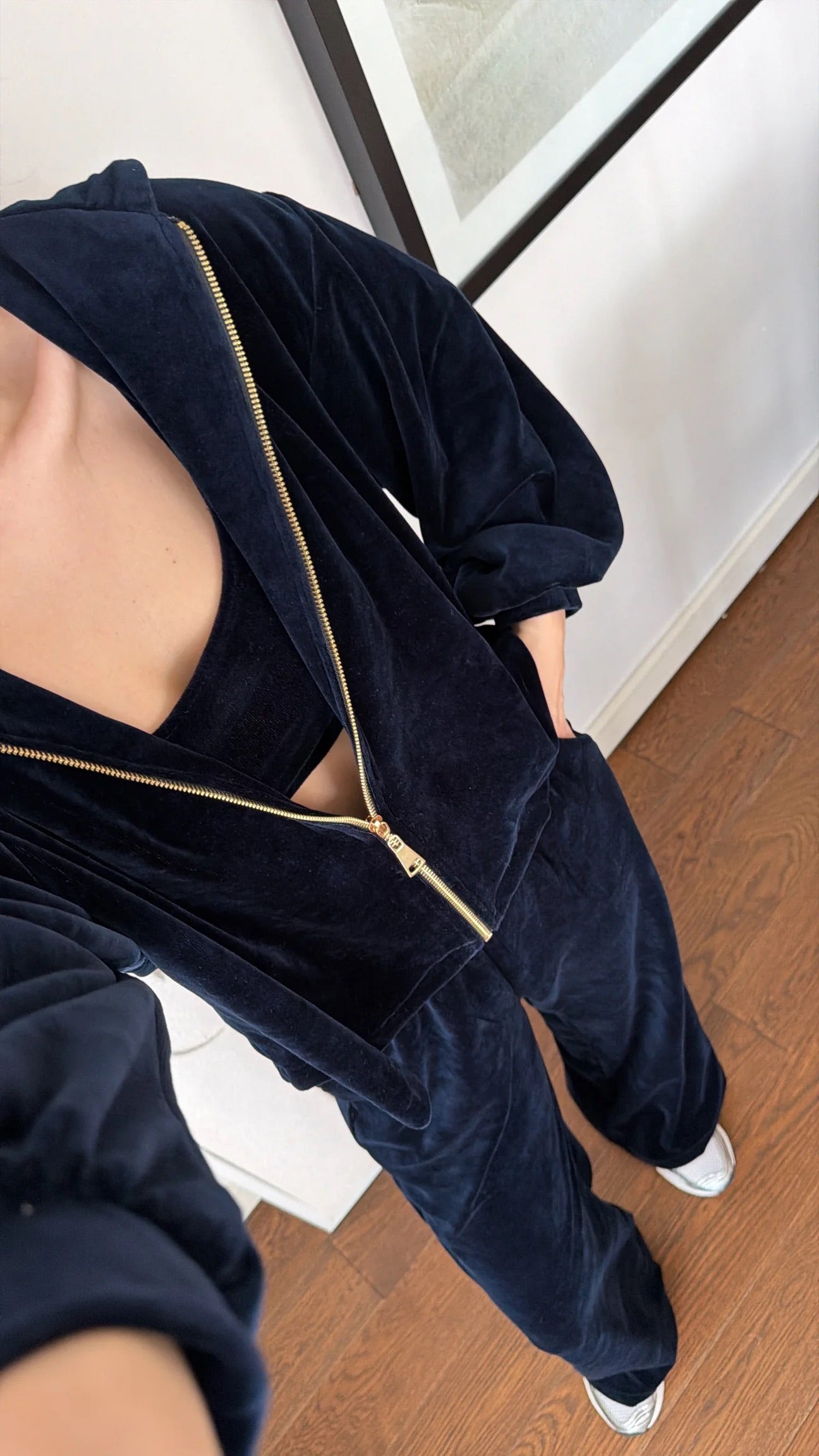 Teget baršunasti trodelni komplet💙