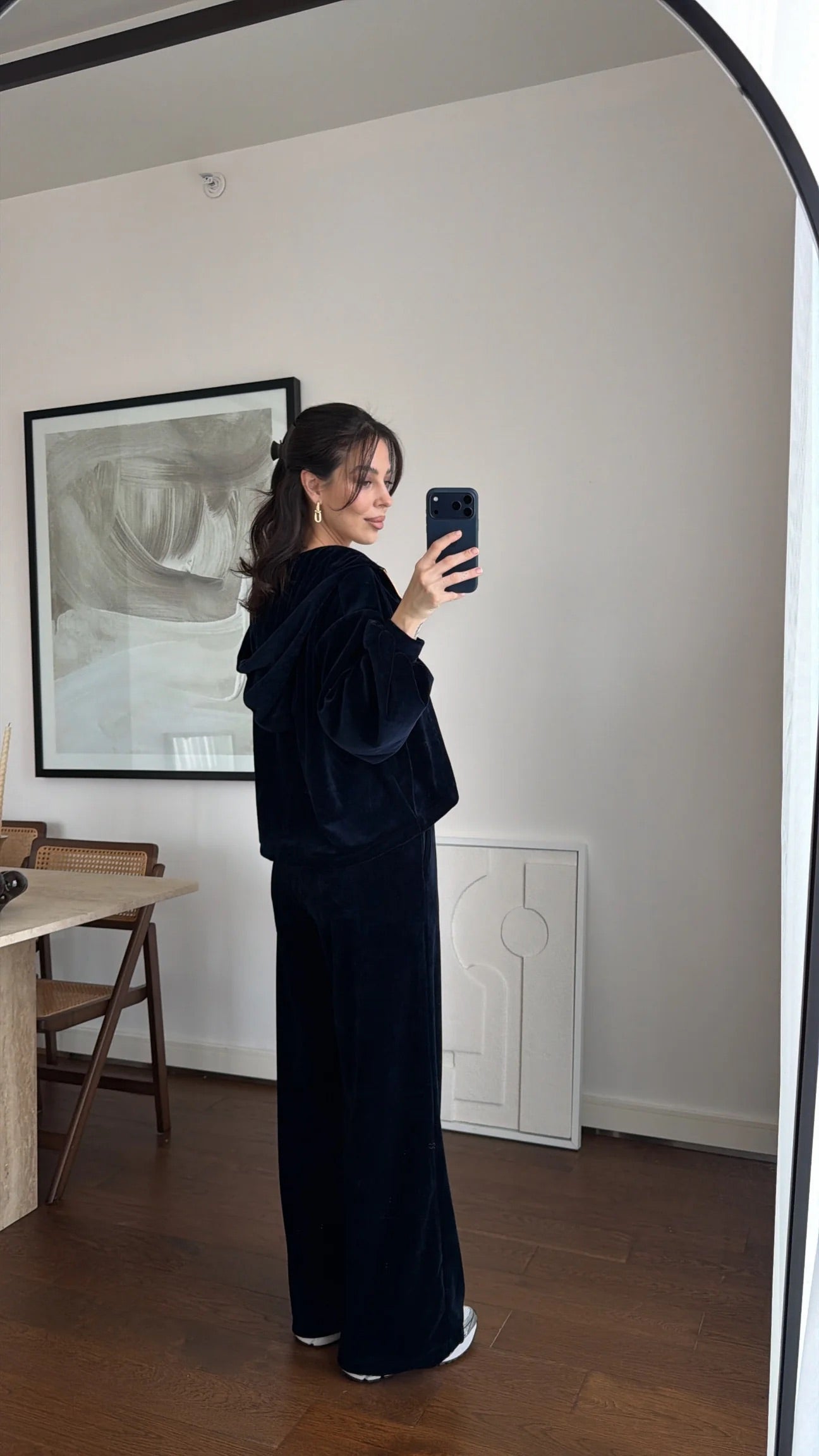 Teget baršunasti trodelni komplet💙